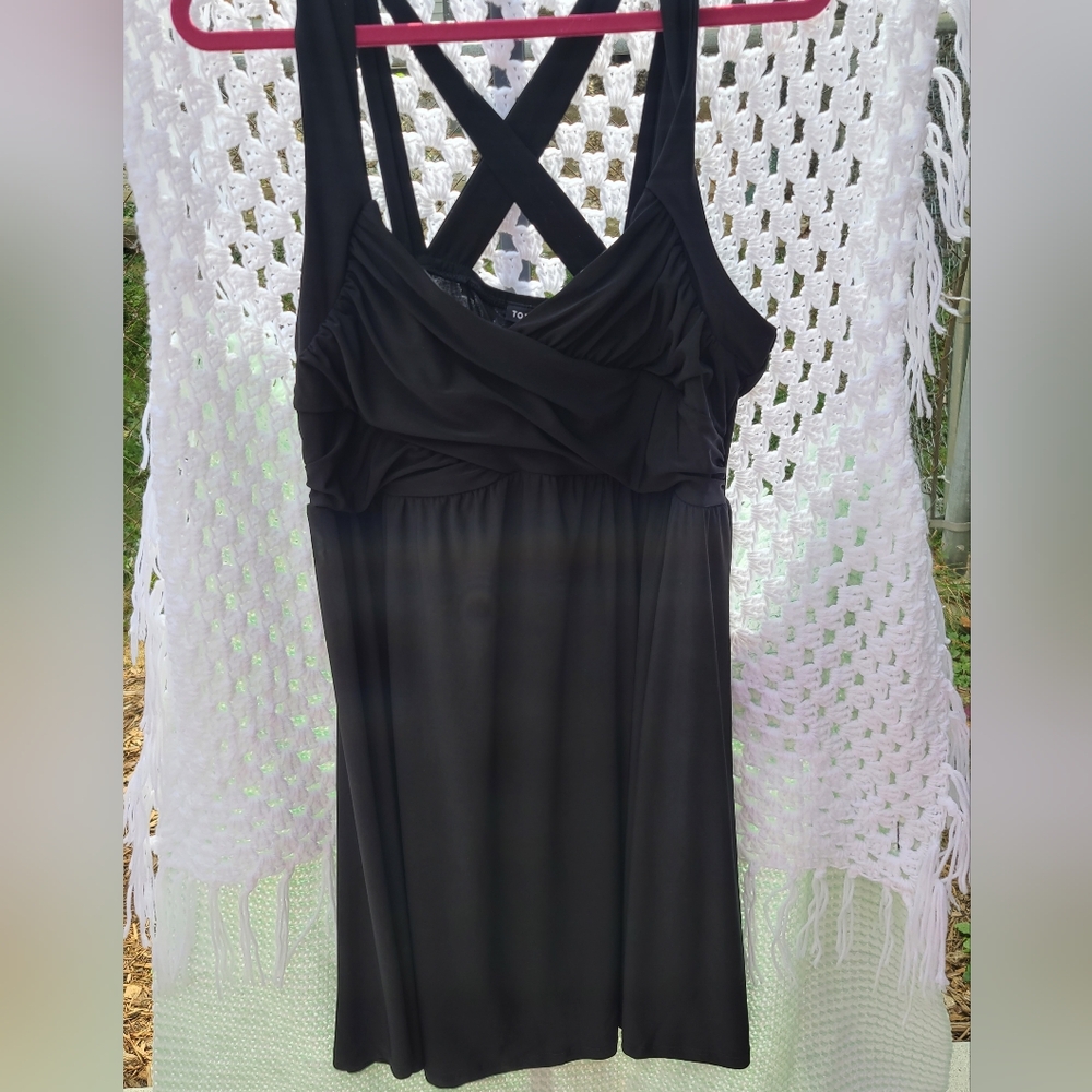 NWT Torrid Size 2 black criss cross strap baby doll dress